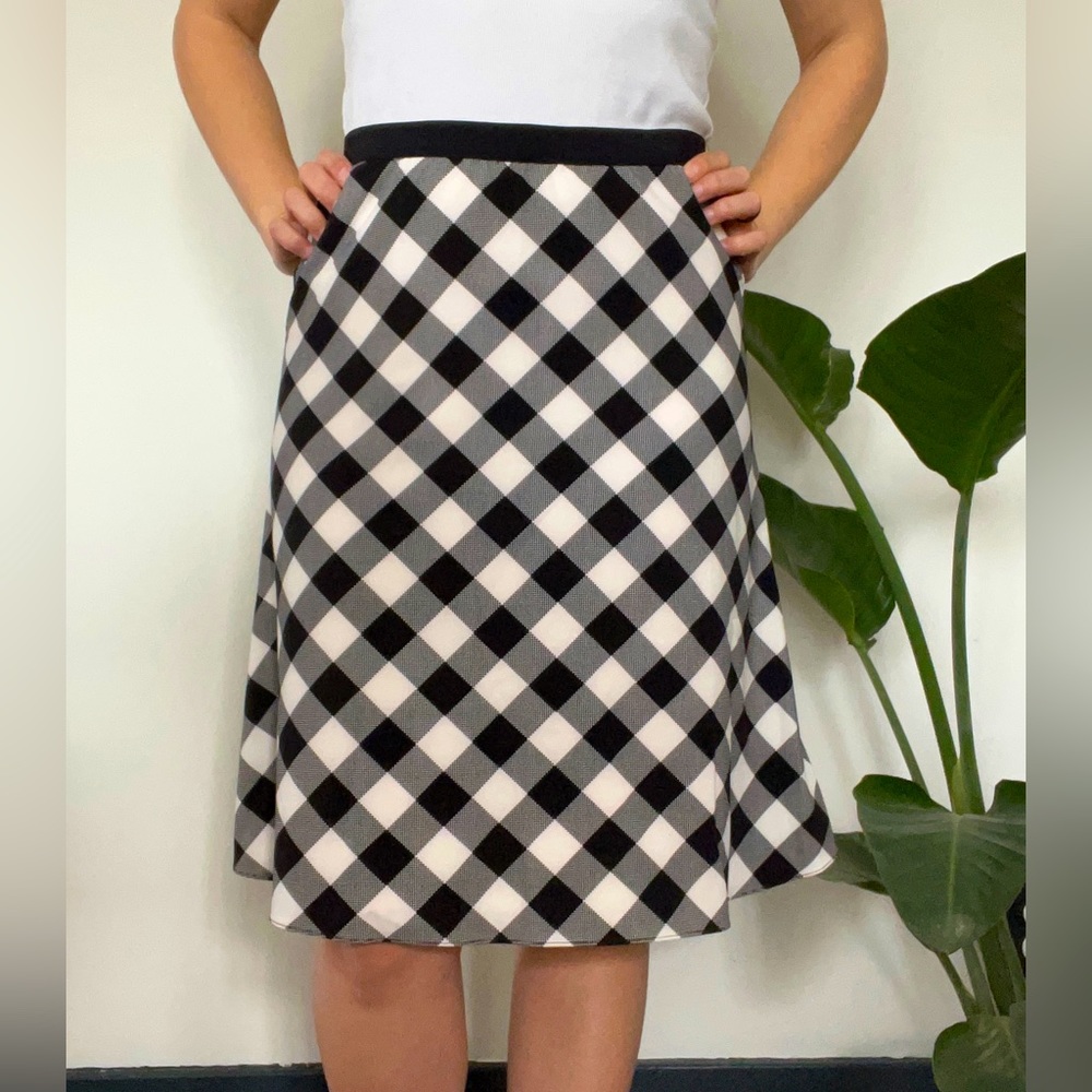 Ann Taylor Checkered A-Line Skirt
